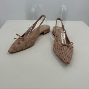 Kate Spade VERONICA PERFORATED SLINGBACK BALLERINA FLATS Blush Pink Sz 8